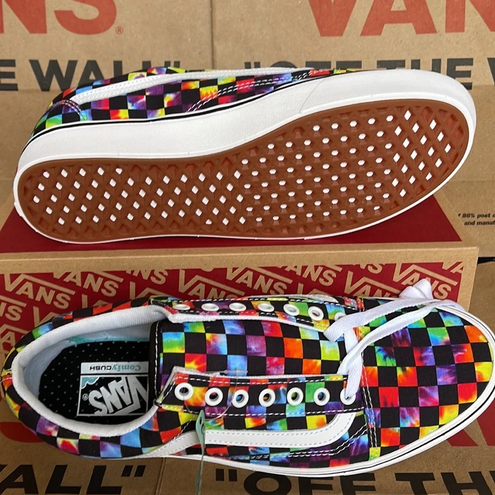 Vans WMNS Comfycush Old Skool The Tie-Dye Checkerboard Black Sneakers - Picture 6 of 16